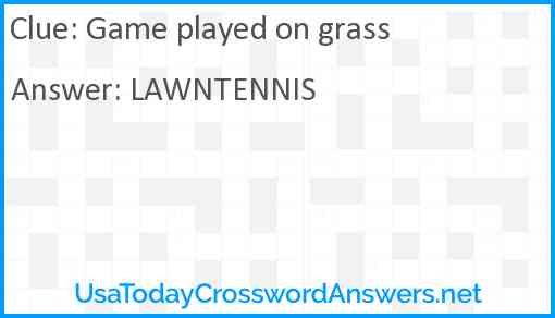 Game played on grass Answer