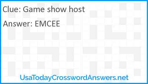 Game show host crossword clue UsaTodayCrosswordAnswers net
