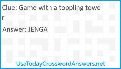 Game with a toppling tower Answer