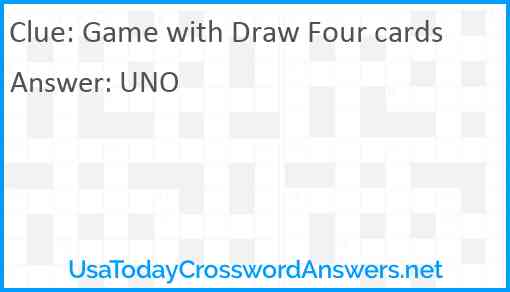 Game with Draw Four cards Answer