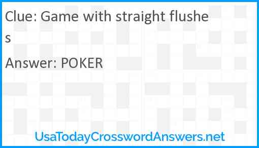 Game with straight flushes Answer