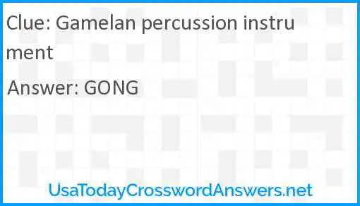 Gamelan percussion instrument Answer