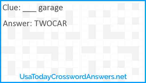 ___ garage Answer