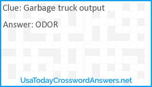 Garbage truck output Answer