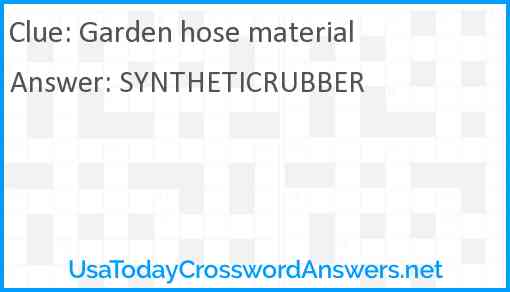 Garden hose material Answer