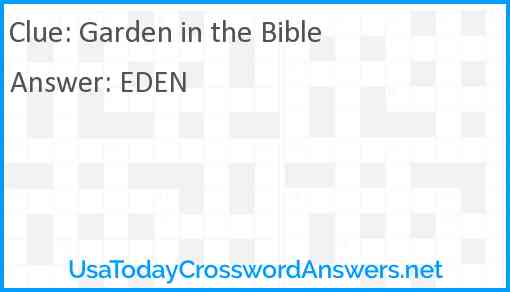 Garden in the Bible Answer