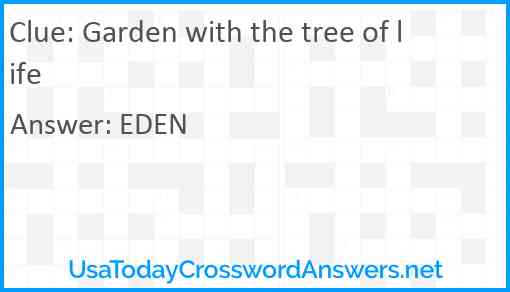 Garden with the Tree of Life Answer