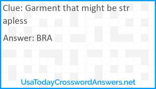 Garment that might be strapless Answer