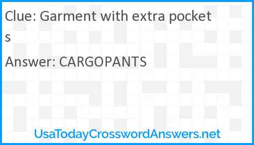 Garment with extra pockets Answer