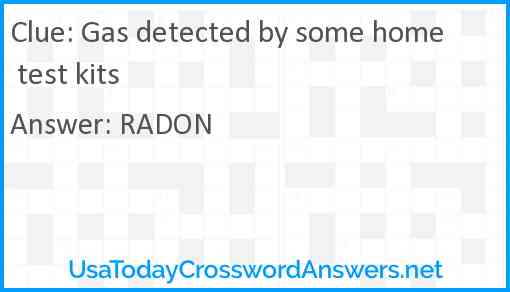 Gas detected by some home test kits Answer