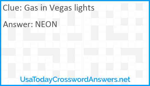 Gas in Vegas lights Answer