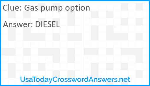 Gas pump option Answer