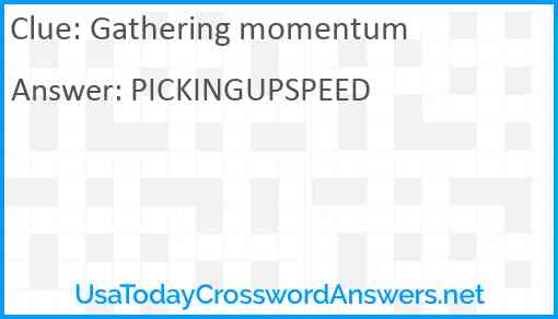 Gathering momentum Answer