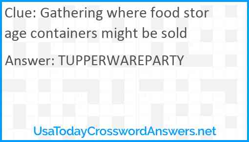 Gathering where food storage containers might be sold Answer