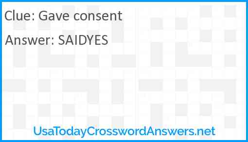Gave consent Answer