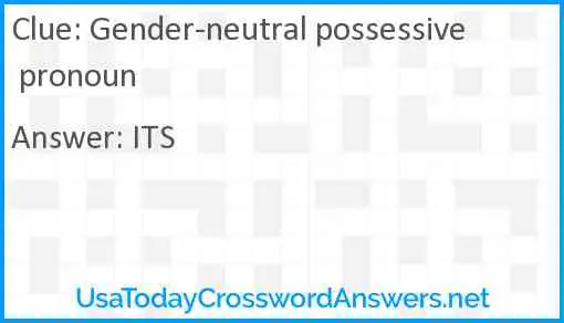 Gender-neutral possessive pronoun Answer