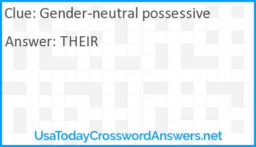 Gender-neutral possessive Answer