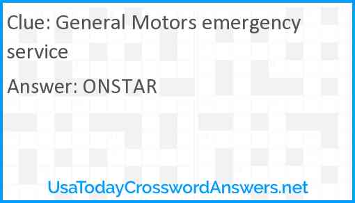 General Motors emergency service Answer