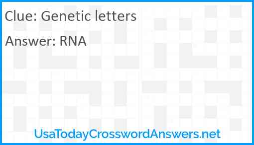 Genetic letters Answer