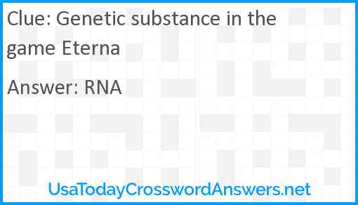 Genetic substance in the game Eterna Answer