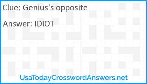 Genius's opposite Answer