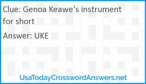 Genoa Keawe's instrument for short Answer