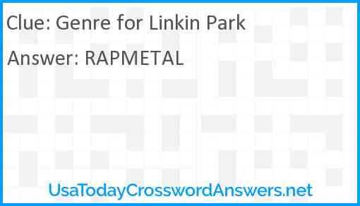 Genre for Linkin Park Answer