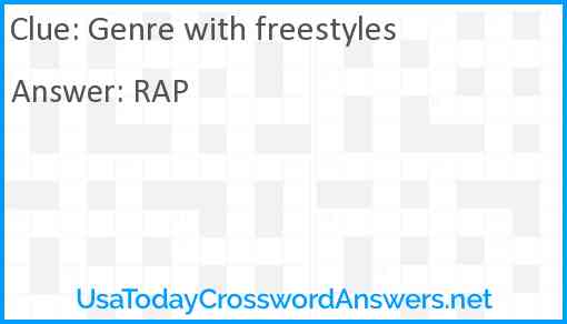 Genre with freestyles Answer
