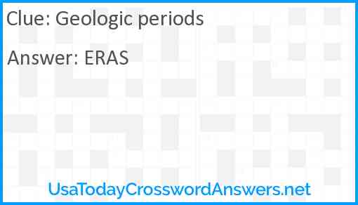Geologic periods Answer