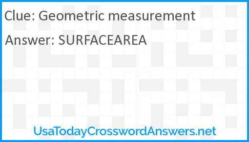 Geometric measurement Answer