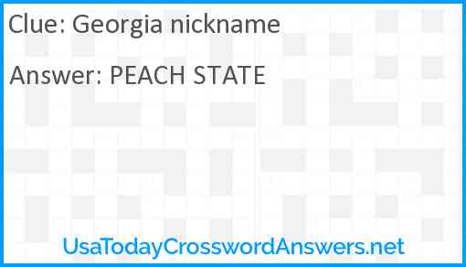 Georgia nickname Answer