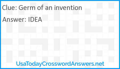 Germ of an invention Answer