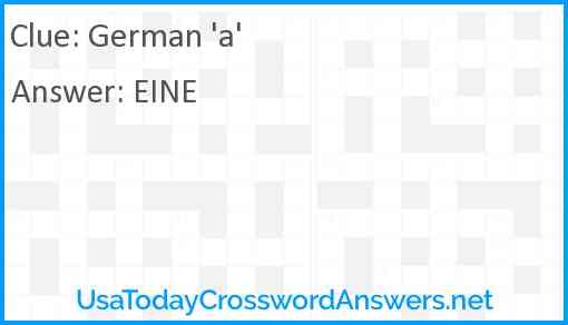 German 'a' Answer
