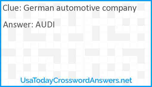 German automotive company Answer