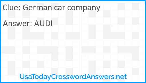 German car company Answer