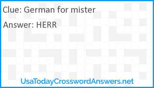 German for mister Answer
