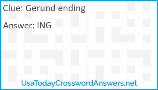 Gerund ending Answer