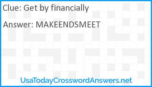 Get by financially Answer