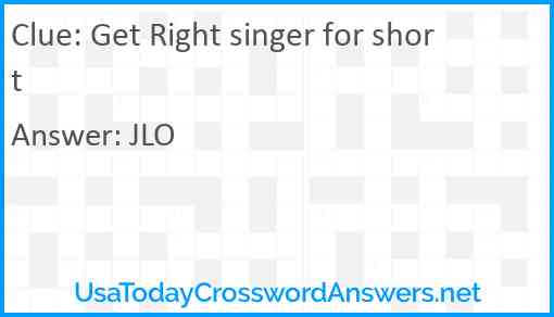 Get Right singer for short Answer