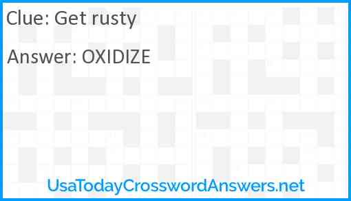 Get rusty Answer