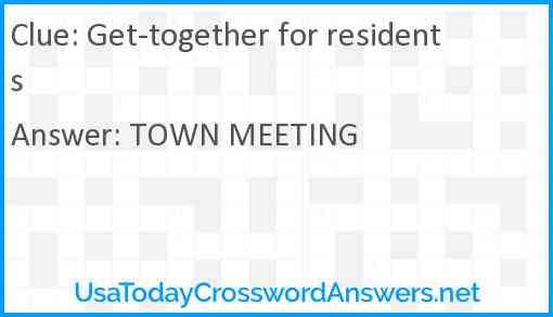 Get-together for residents Answer