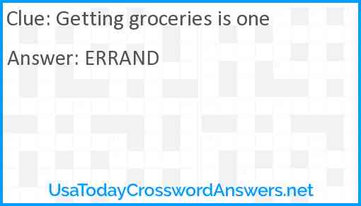 Getting groceries is one Answer