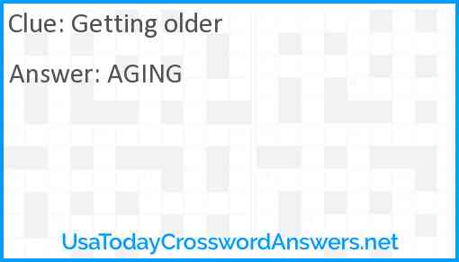 Getting older Answer