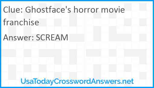 Ghostface's horror movie franchise Answer