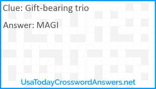 Gift-bearing trio Answer