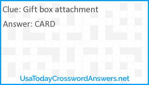 Gift box attachment Answer
