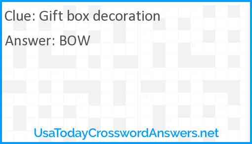 Gift box decoration Answer
