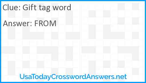 Gift tag word Answer