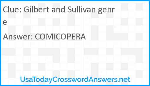 Gilbert and Sullivan genre Answer