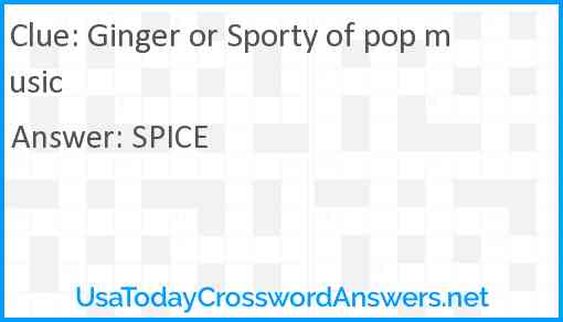 Ginger or Sporty of pop music Answer